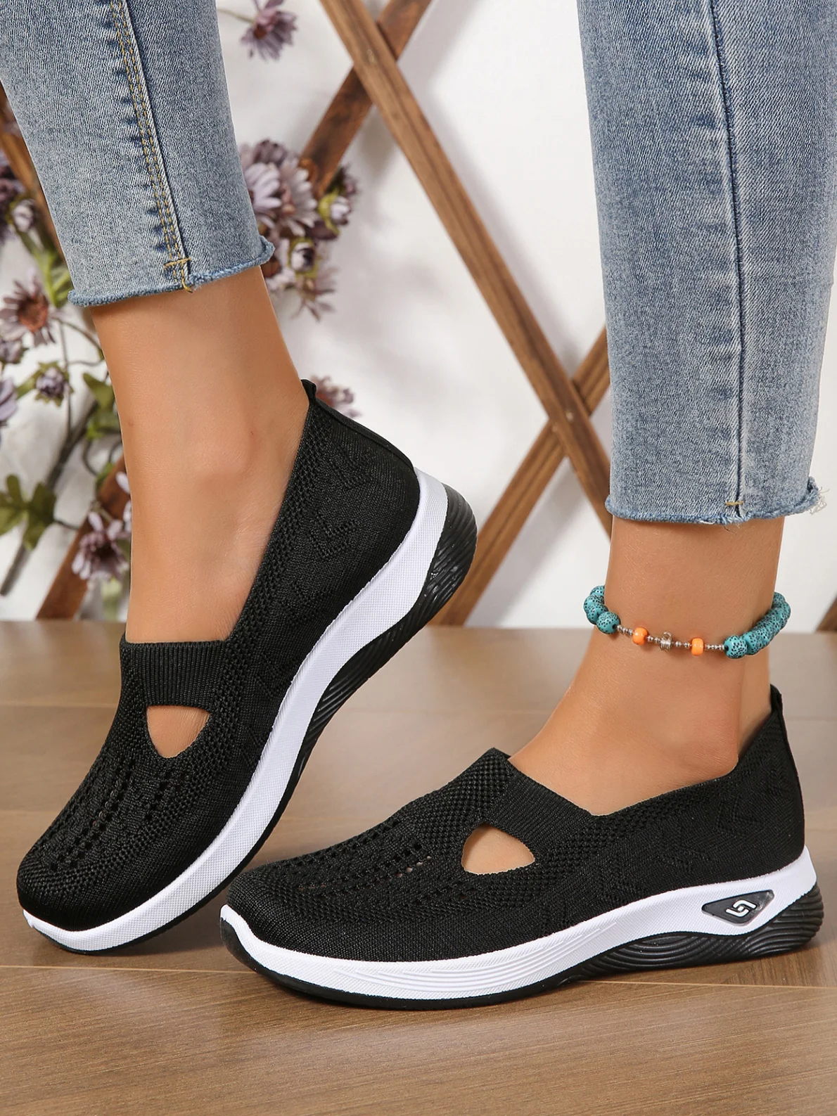 Mesh Fabric Casual Plain Shallow Shoes