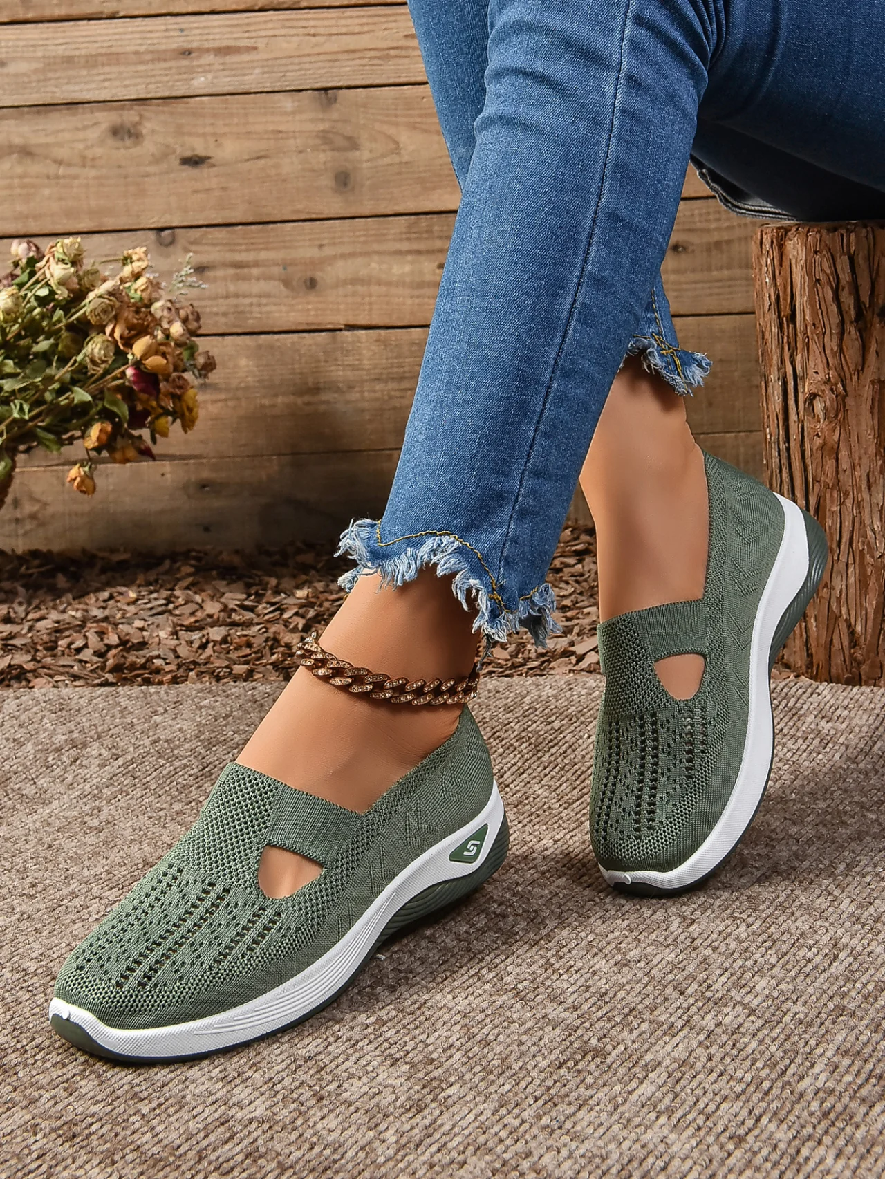 Mesh Fabric Casual Plain Shallow Shoes