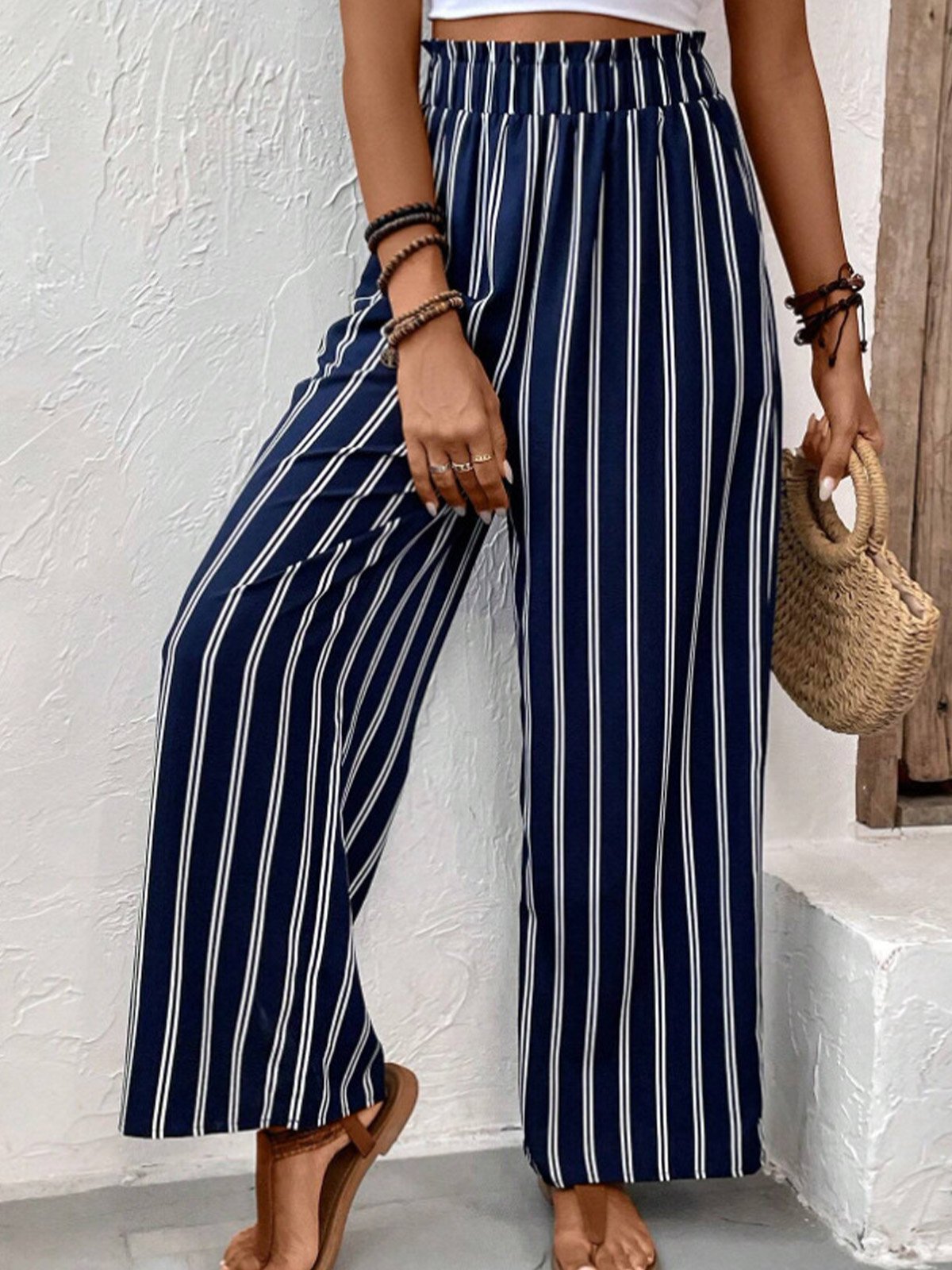 Casual Striped Loose Pants