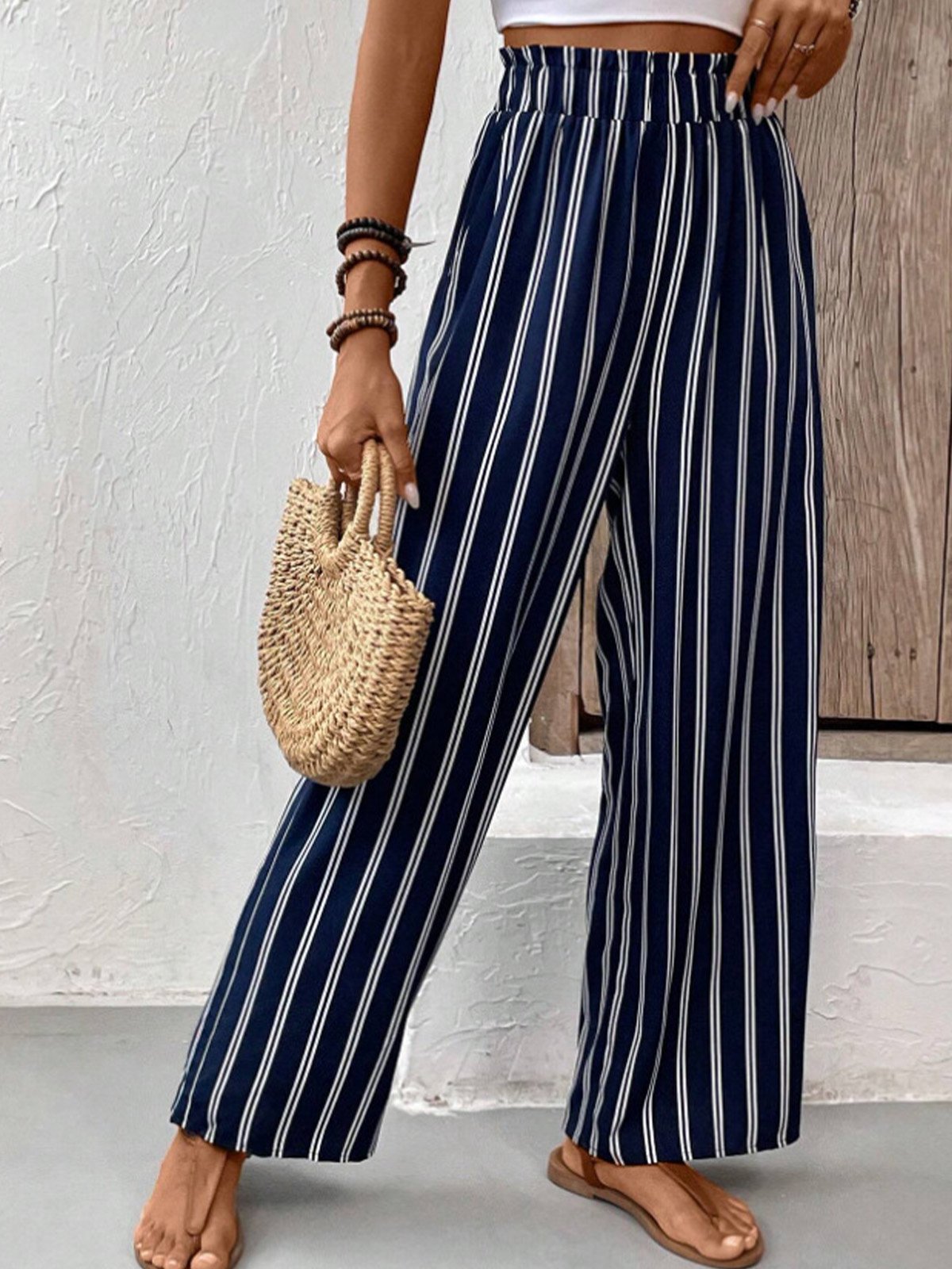 Casual Striped Loose Pants