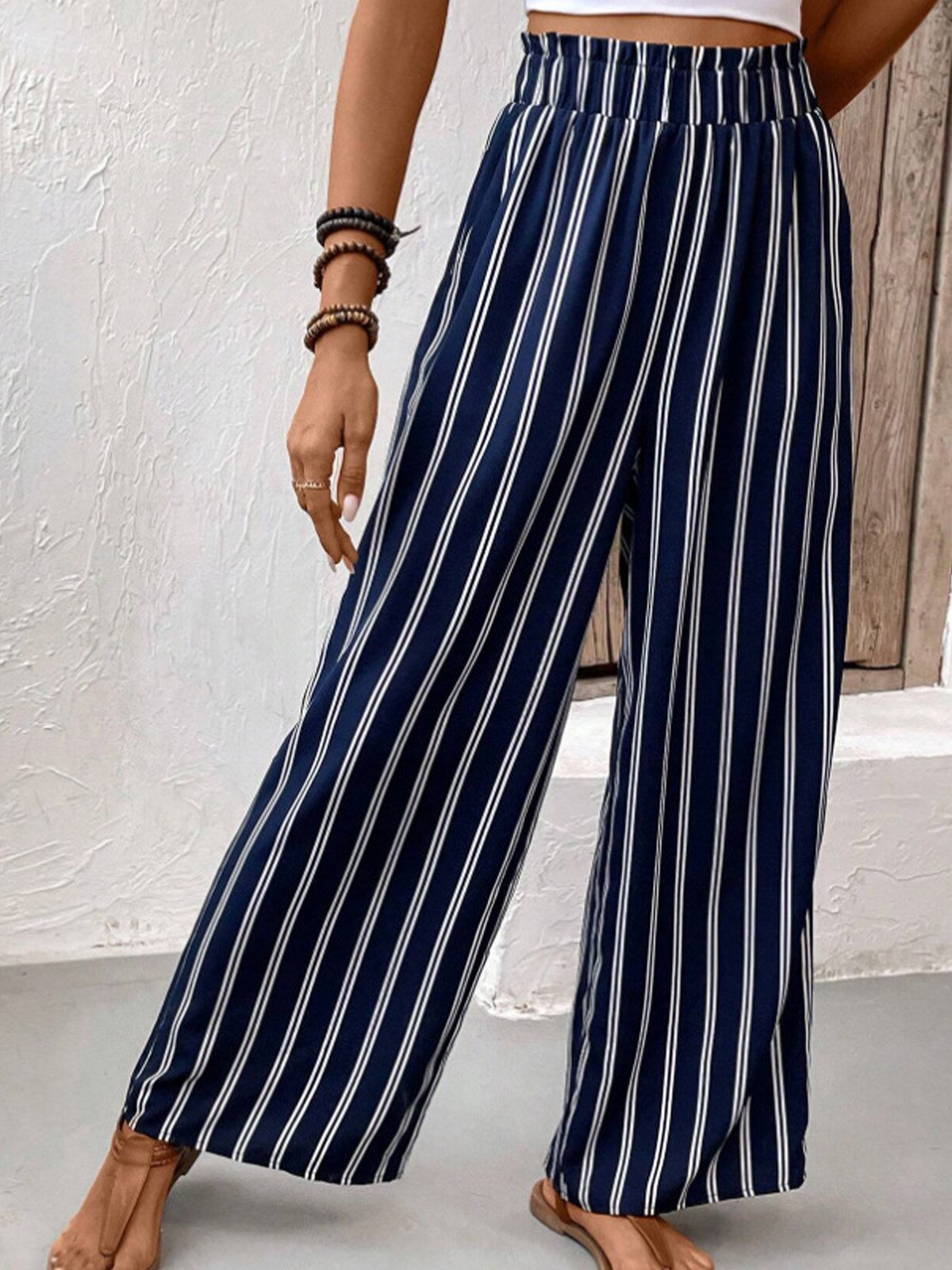 Casual Striped Loose Pants