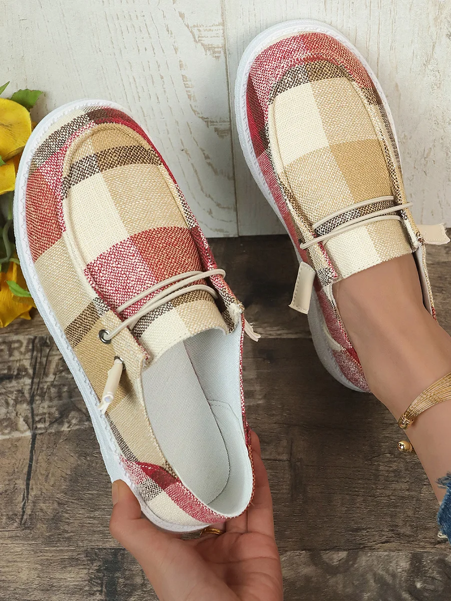 Fabric Plaid Casual All Season Casual Shoes