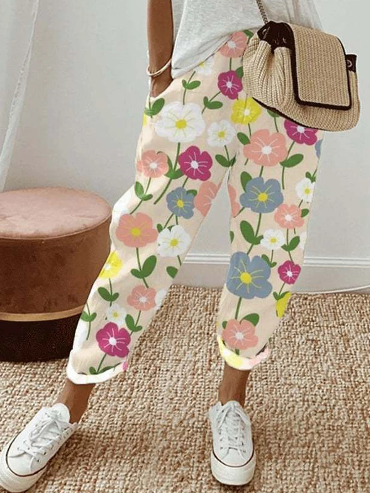 Floral Casual Loose Pants