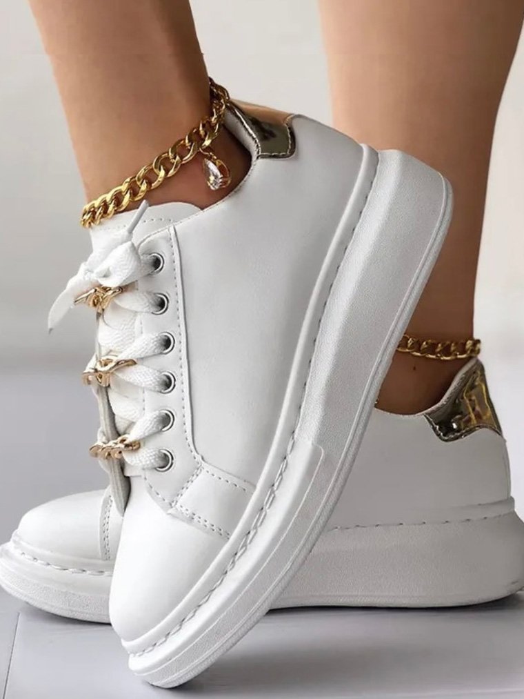 Plain Casual Thick Bottom Skate Shoes