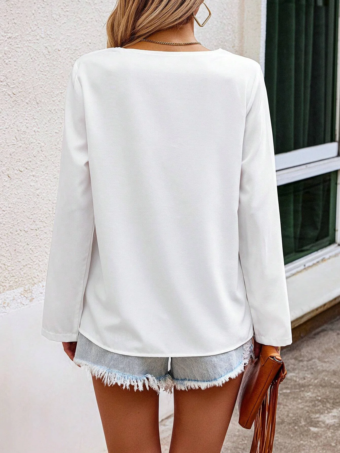 Hollow Out Loose Casual Cotton Blouse