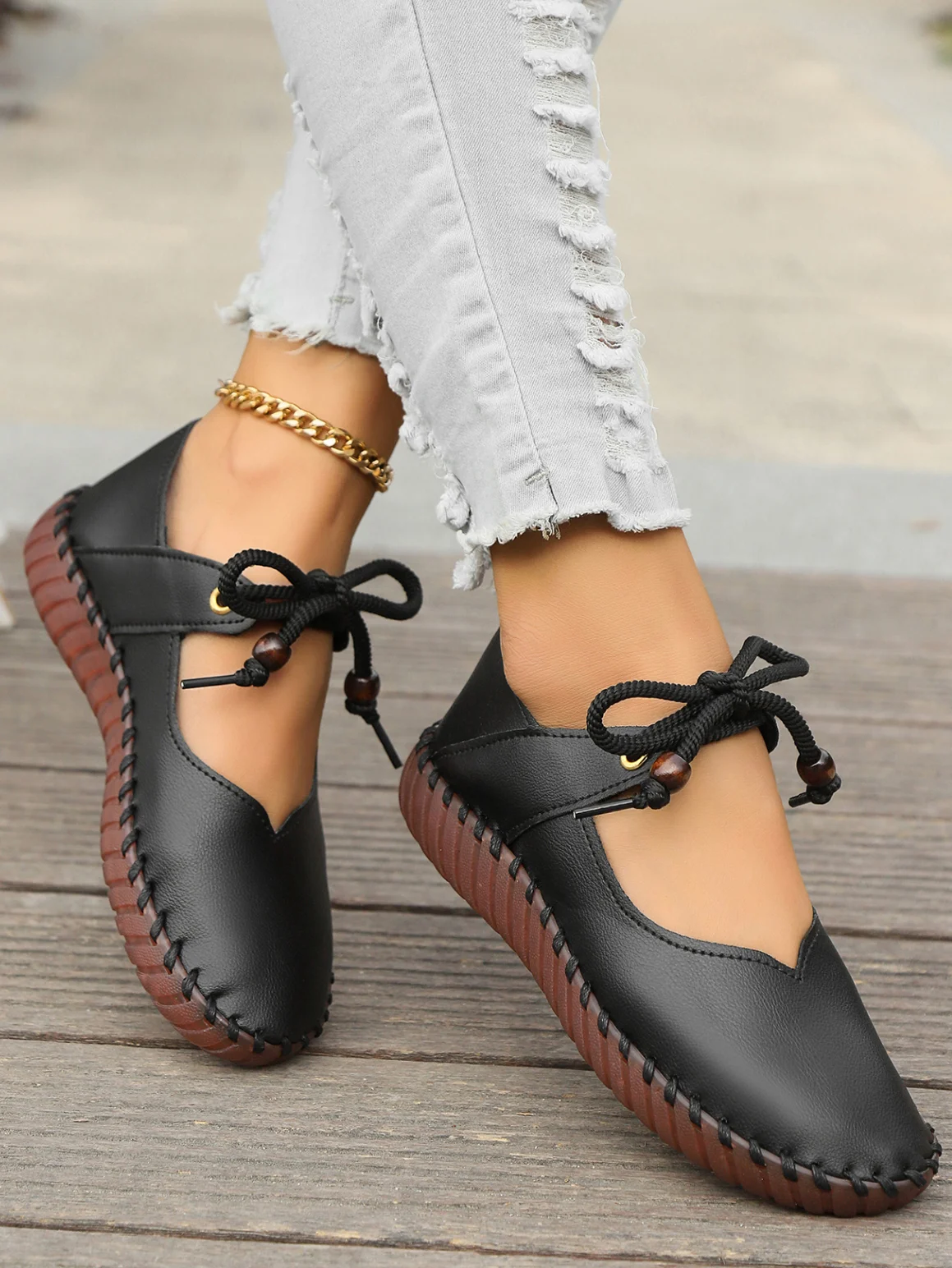 Plain Casual Pu All Season Shallow Shoes