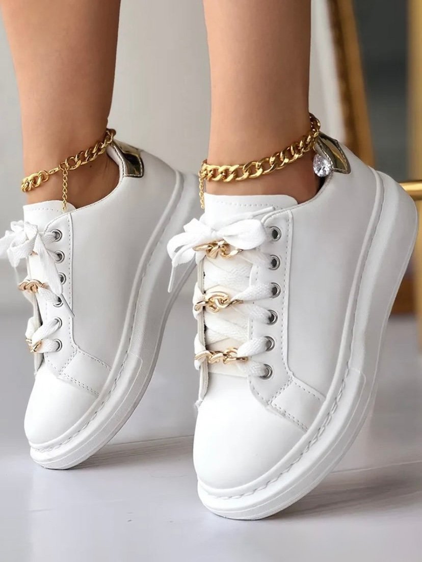 Plain Casual Thick Bottom Skate Shoes