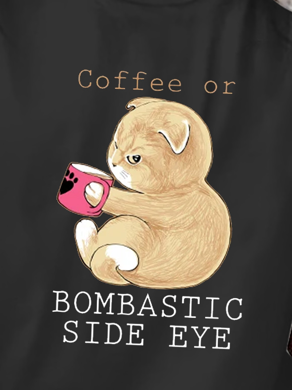 Cross-Eyed Cat And Coffee Fun T-Shirt