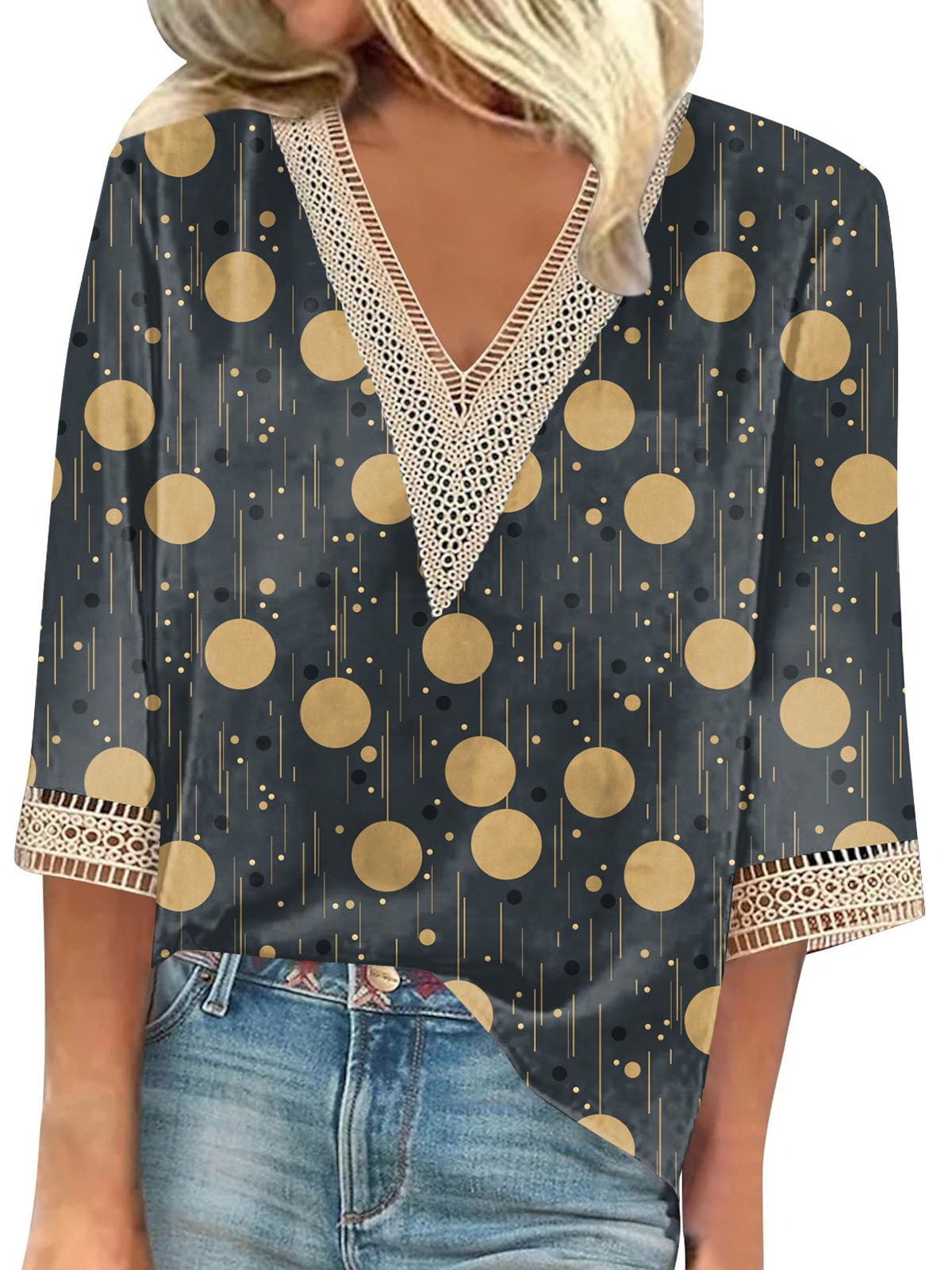 Geometric Casual Blouse