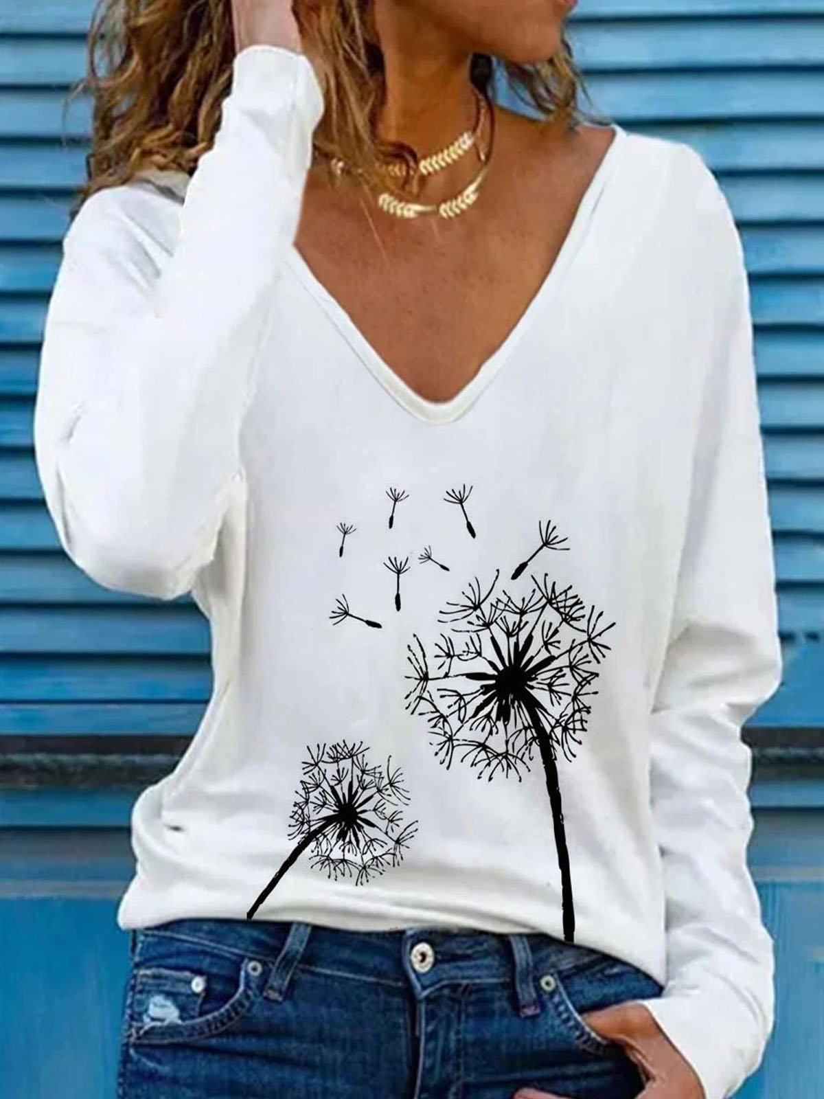 Casual Floral Jersey T-Shirt