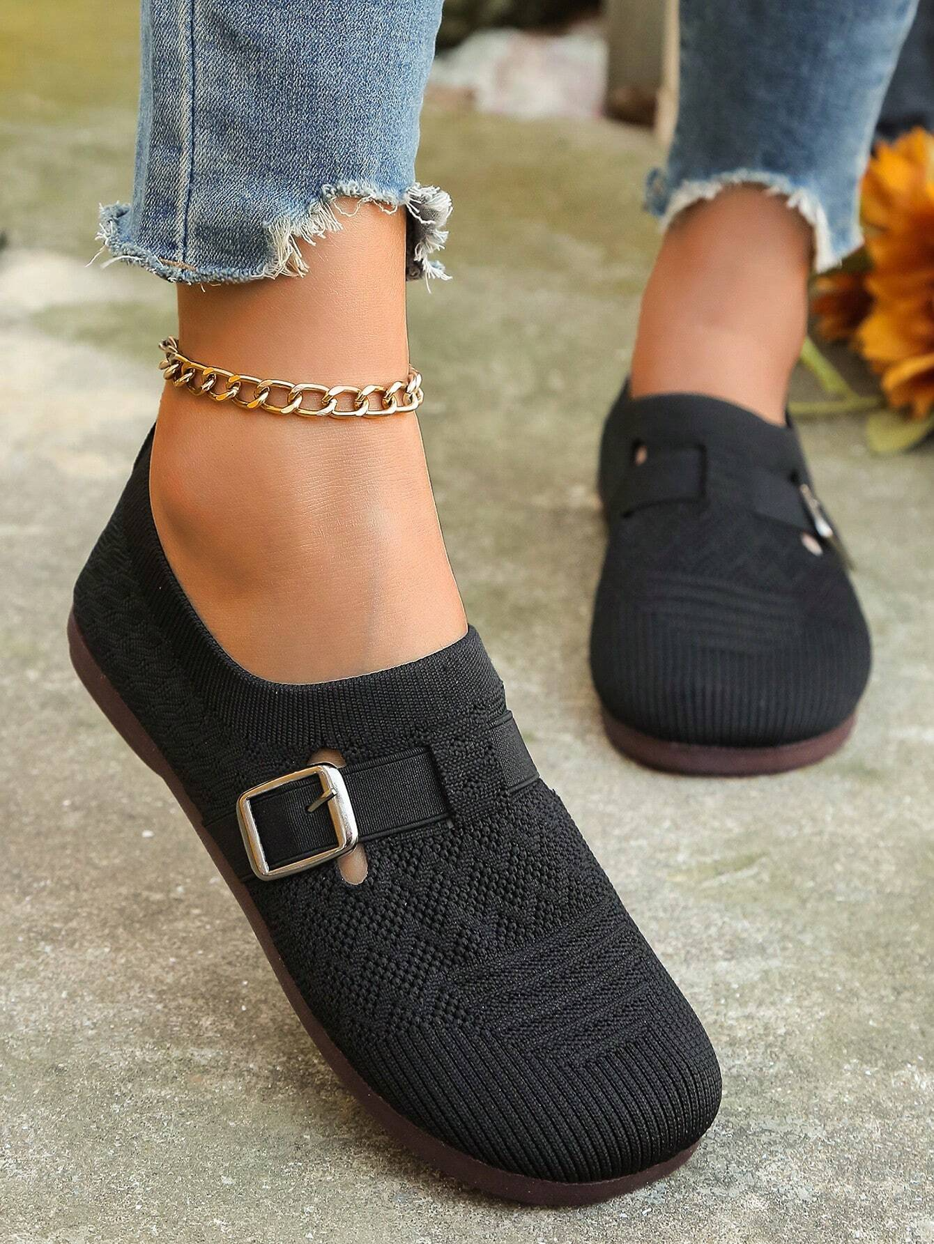 All Season Mesh Fabric Casual Wedge Heel Shallow Shoes