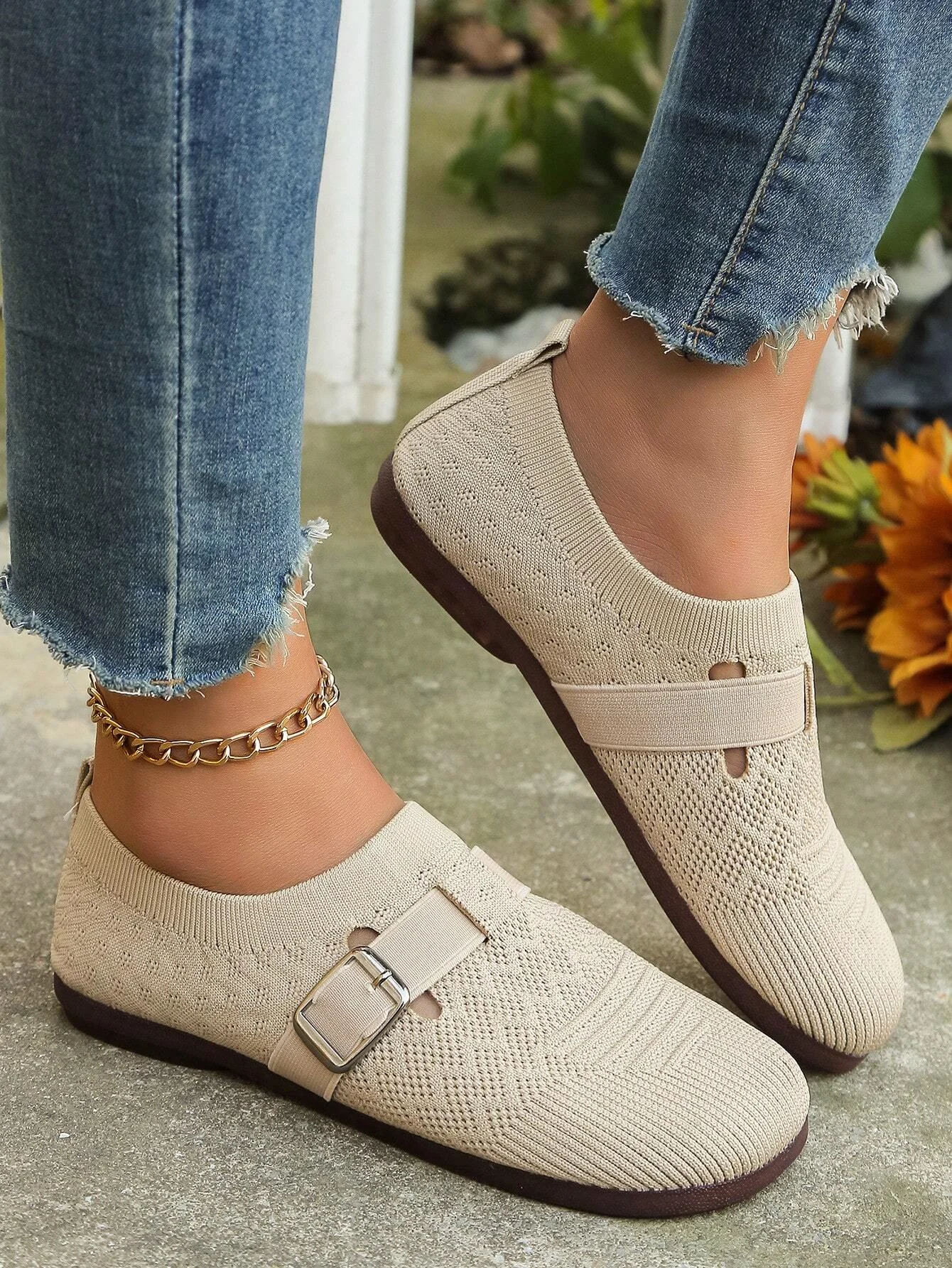 All Season Mesh Fabric Casual Wedge Heel Shallow Shoes