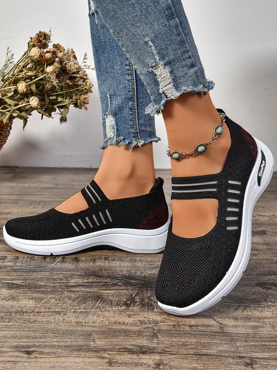 Casual Mesh Fabric Shallow Shoes