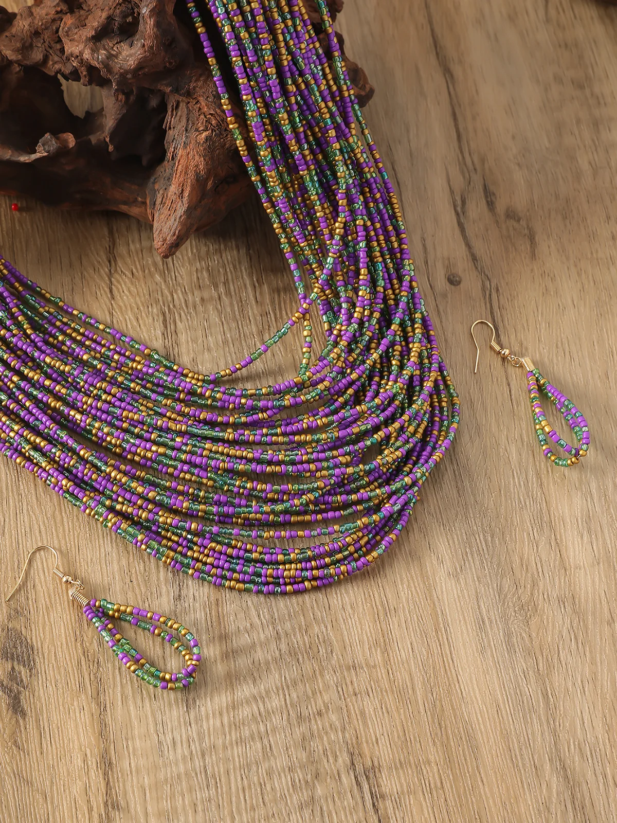 Bohemian Handmade Beads Multi-layer Necklace Jewelry Set