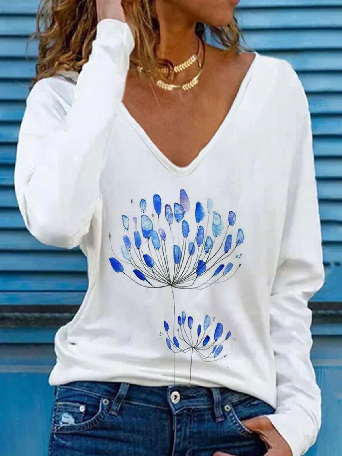 Casual Floral Jersey T-Shirt