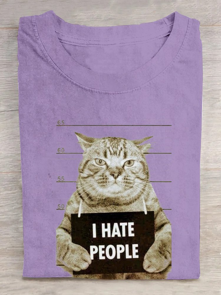 Loose Casual Cat T-Shirt