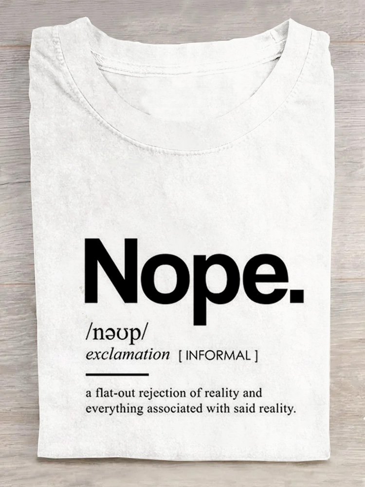 NOPE ART PRINT CASUAL T-SHIRT