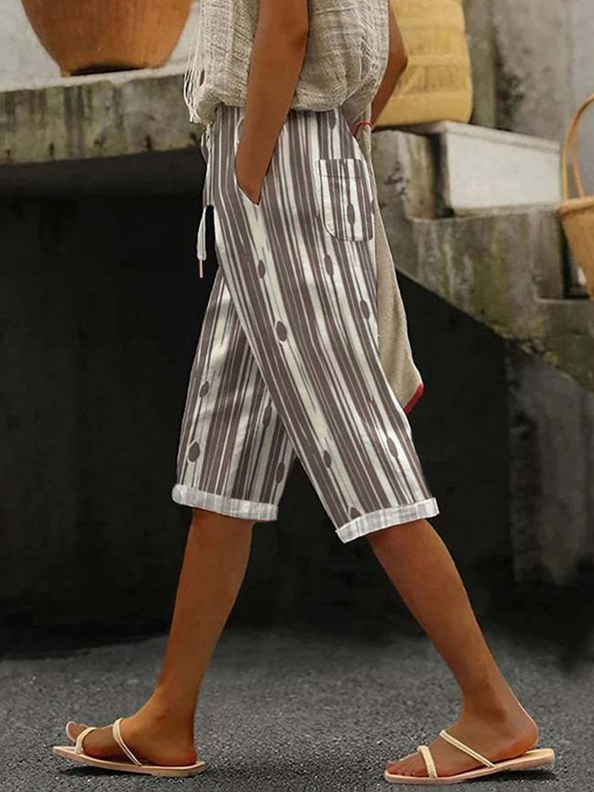 Casual Striped Loose Pants