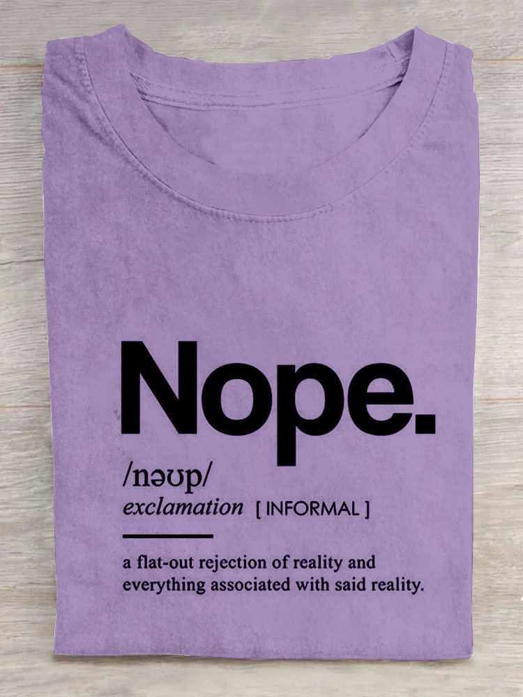 NOPE ART PRINT CASUAL T-SHIRT