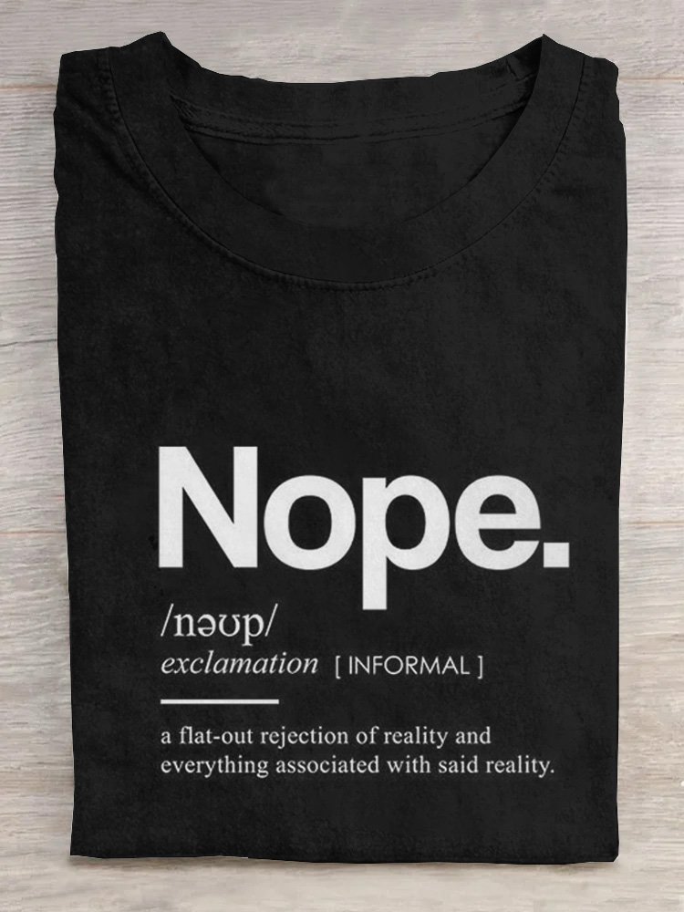 NOPE ART PRINT CASUAL T-SHIRT