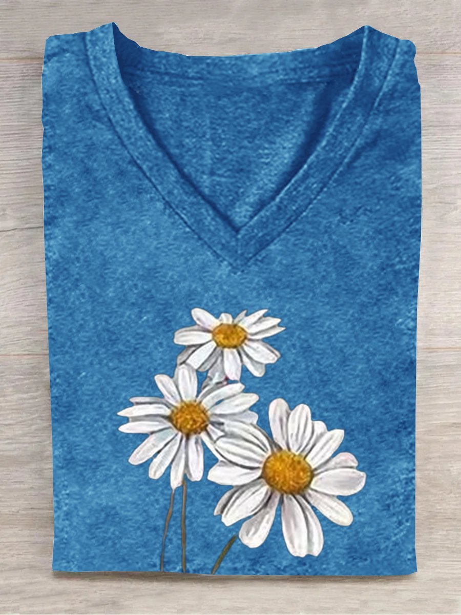 Loose Casual Small Daisy T-Shirt