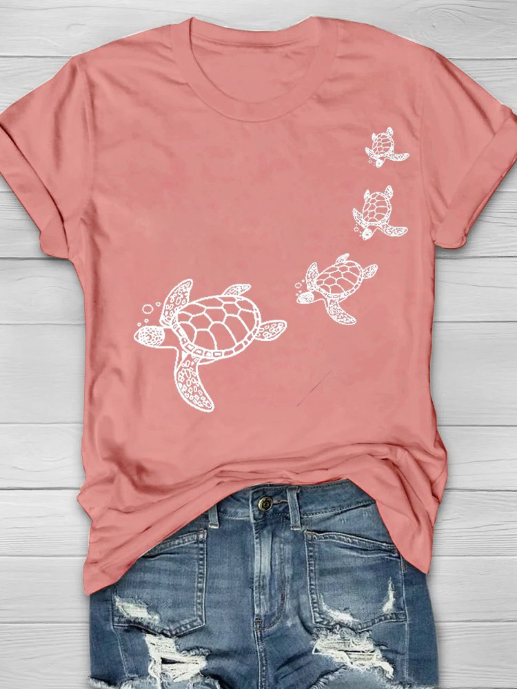 Casual Loose Cotton Turtle T-Shirt