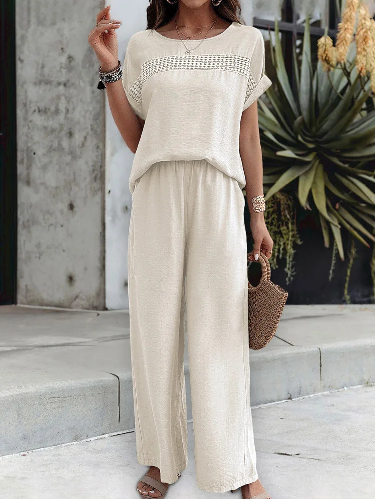 Loose Casual Crew Neck Two-Piece Set