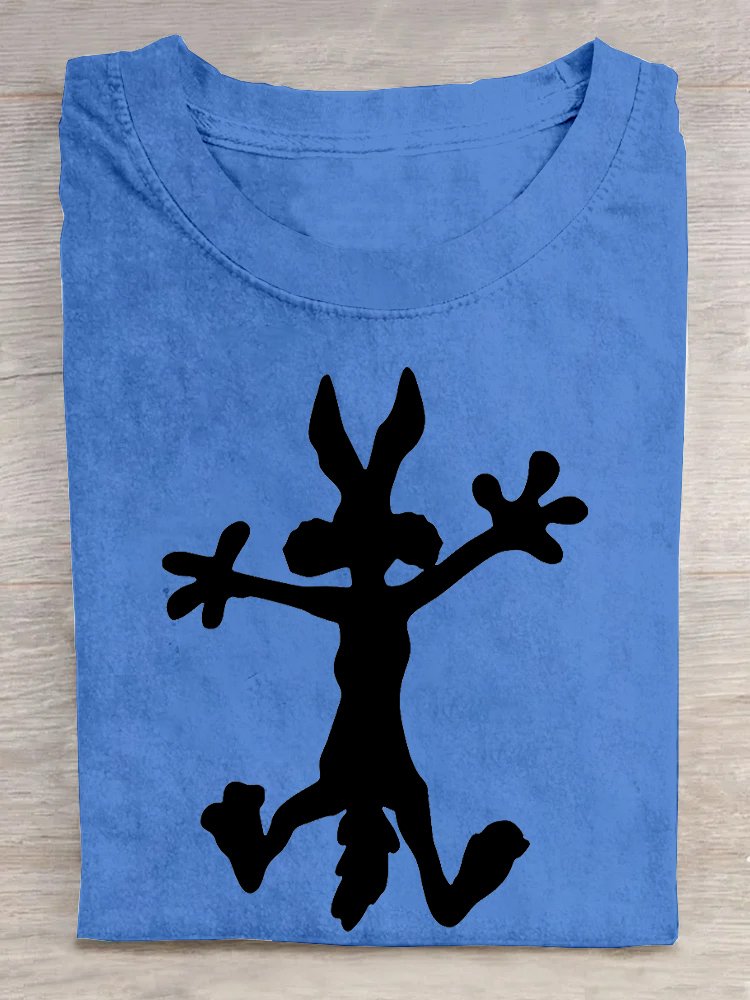 Casual Loose Crew Neck Rabbit T-Shirt