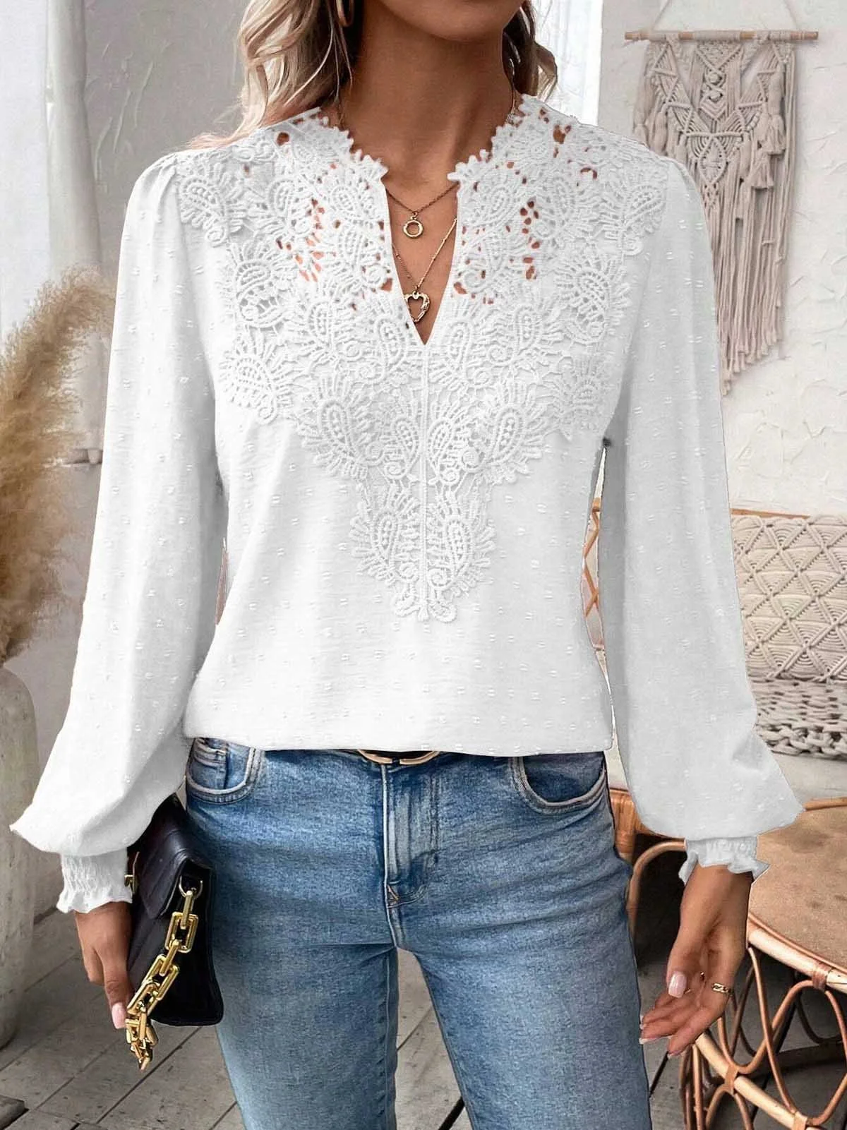 Lace Loose Casual Blouse