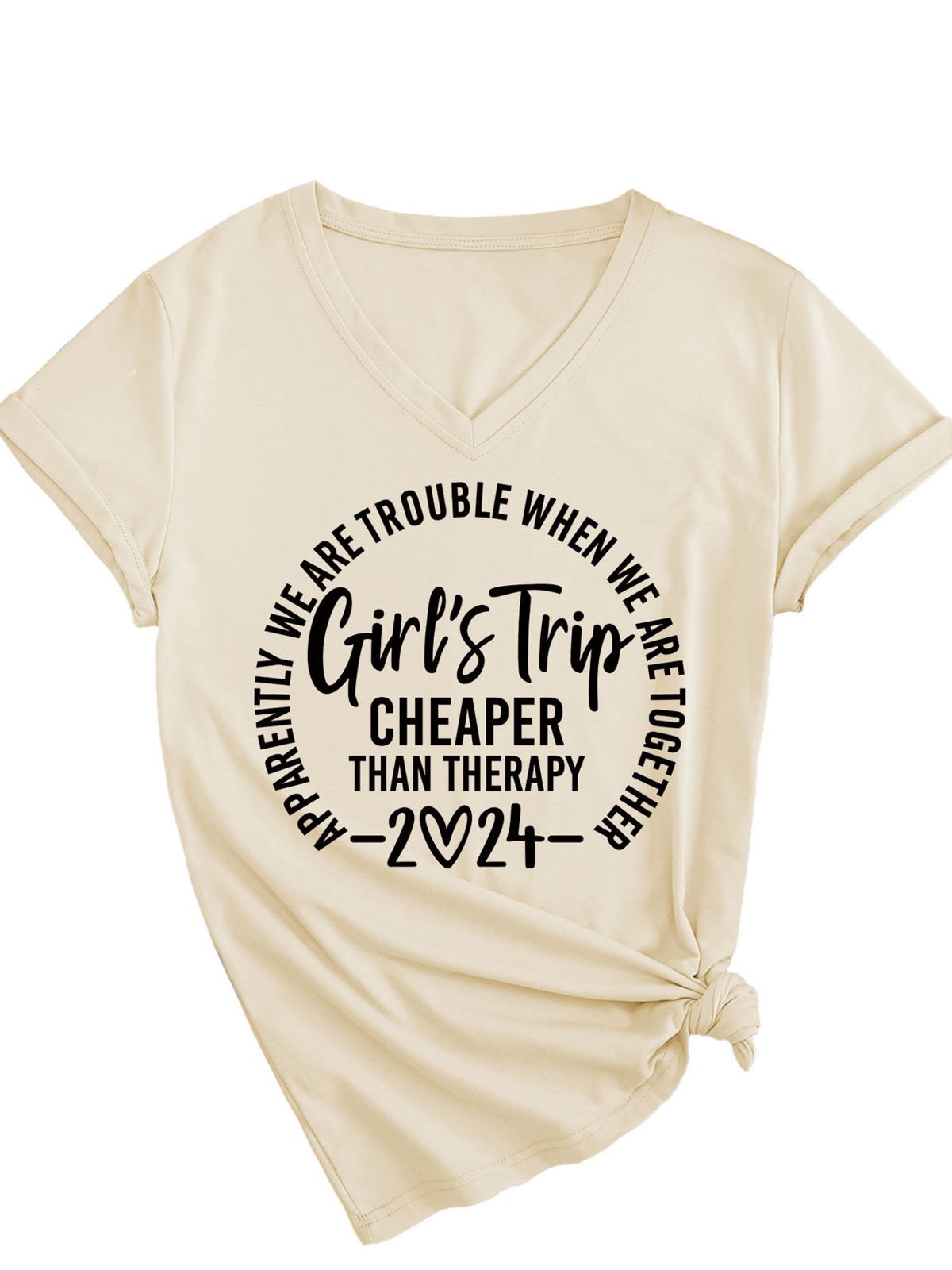 Casual Text Letters T-Shirt