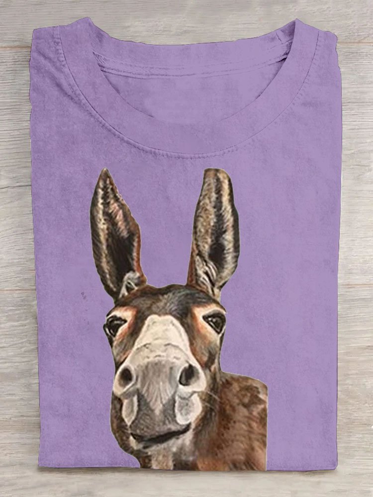 Funny Cattle Printed Casual T-Shirt