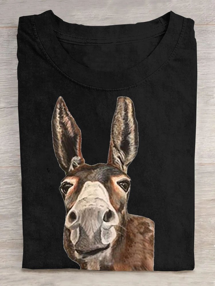 Funny Cattle Printed Casual T-Shirt