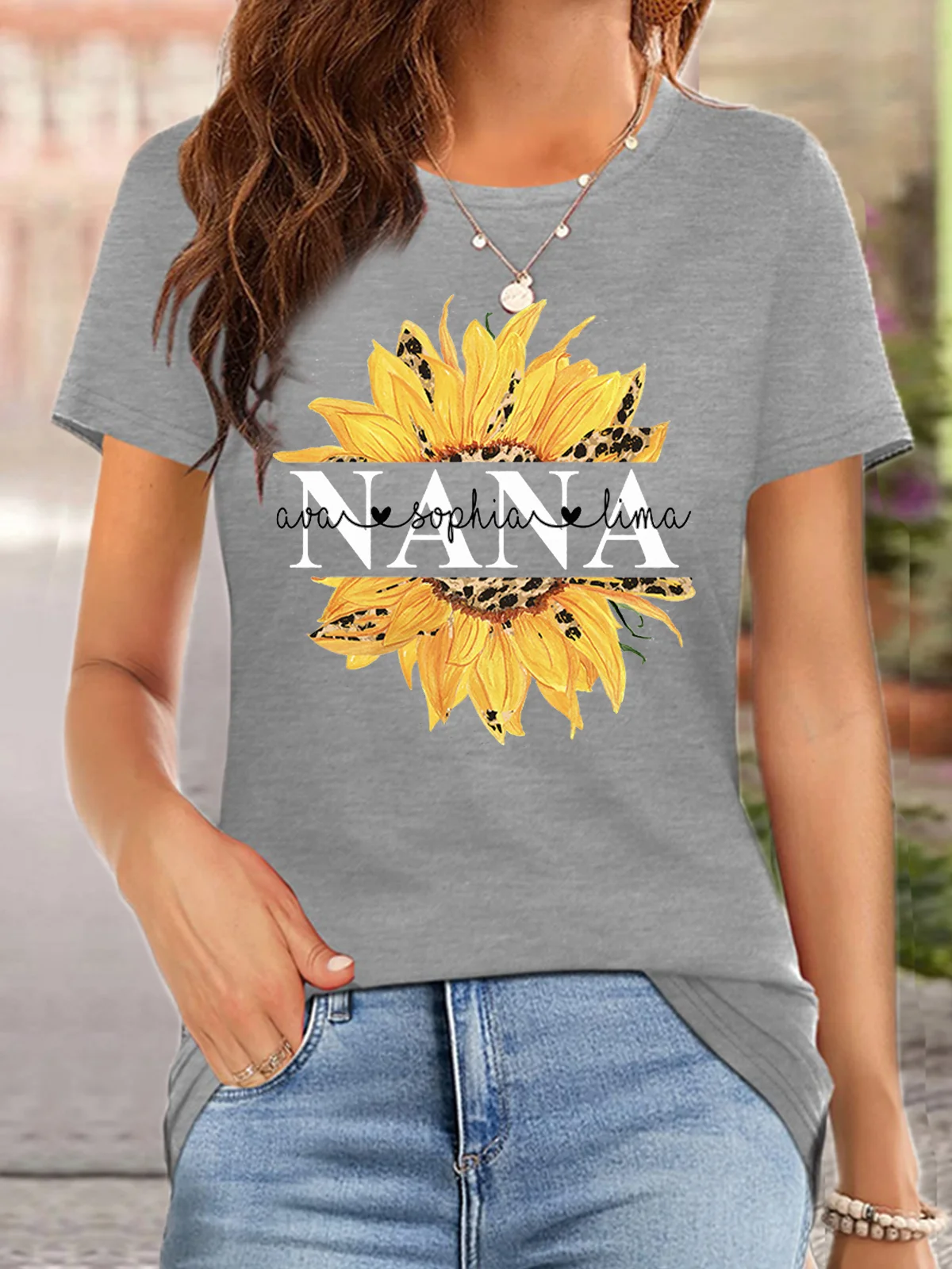 Nana Sunflower | Personalized  Grandma T-Shirt