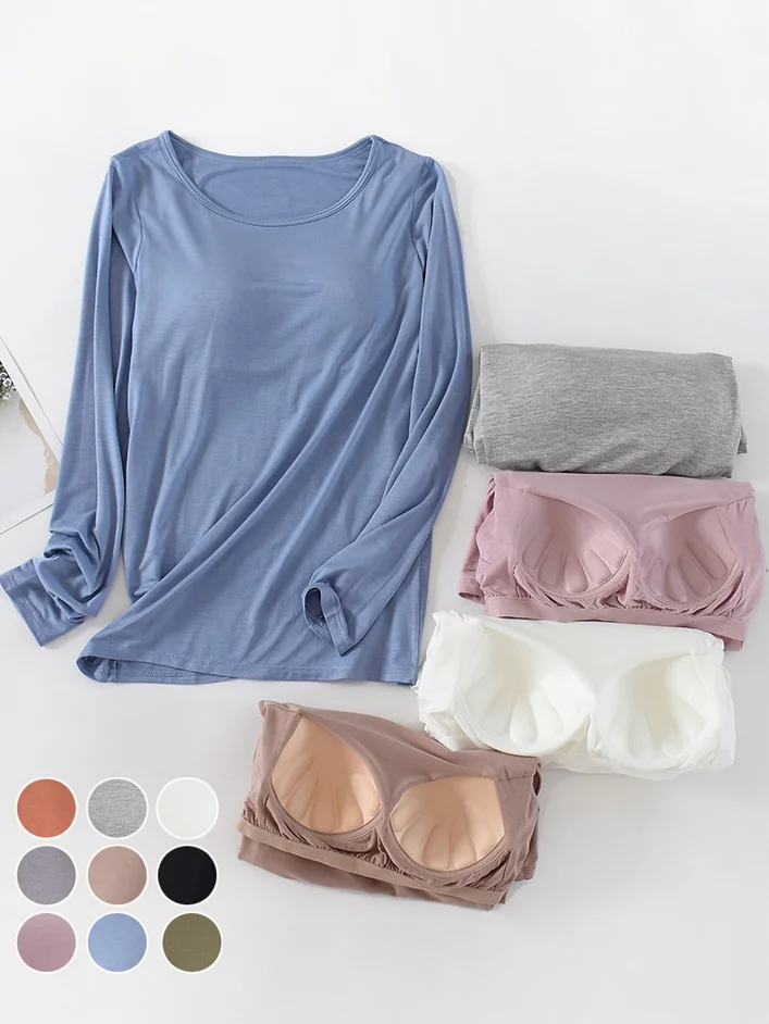 Casual Loose Plain Crew Neck T-Shirt