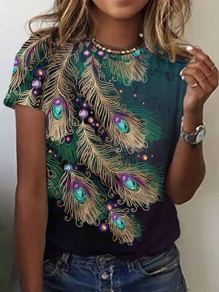 Casual Jersey Peacock T-Shirt