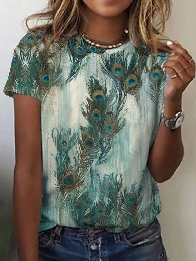 Casual Jersey Peacock T-Shirt