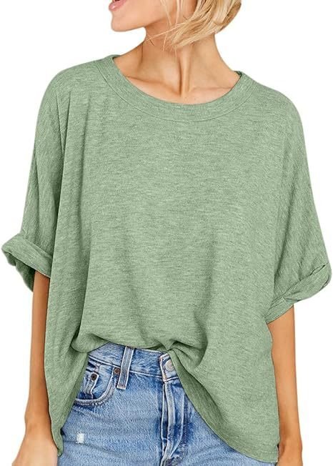 Crew Neck Loose Casual Plain T-Shirt