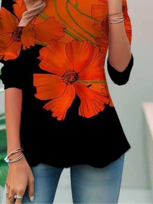 Loose Casual Floral T-Shirt