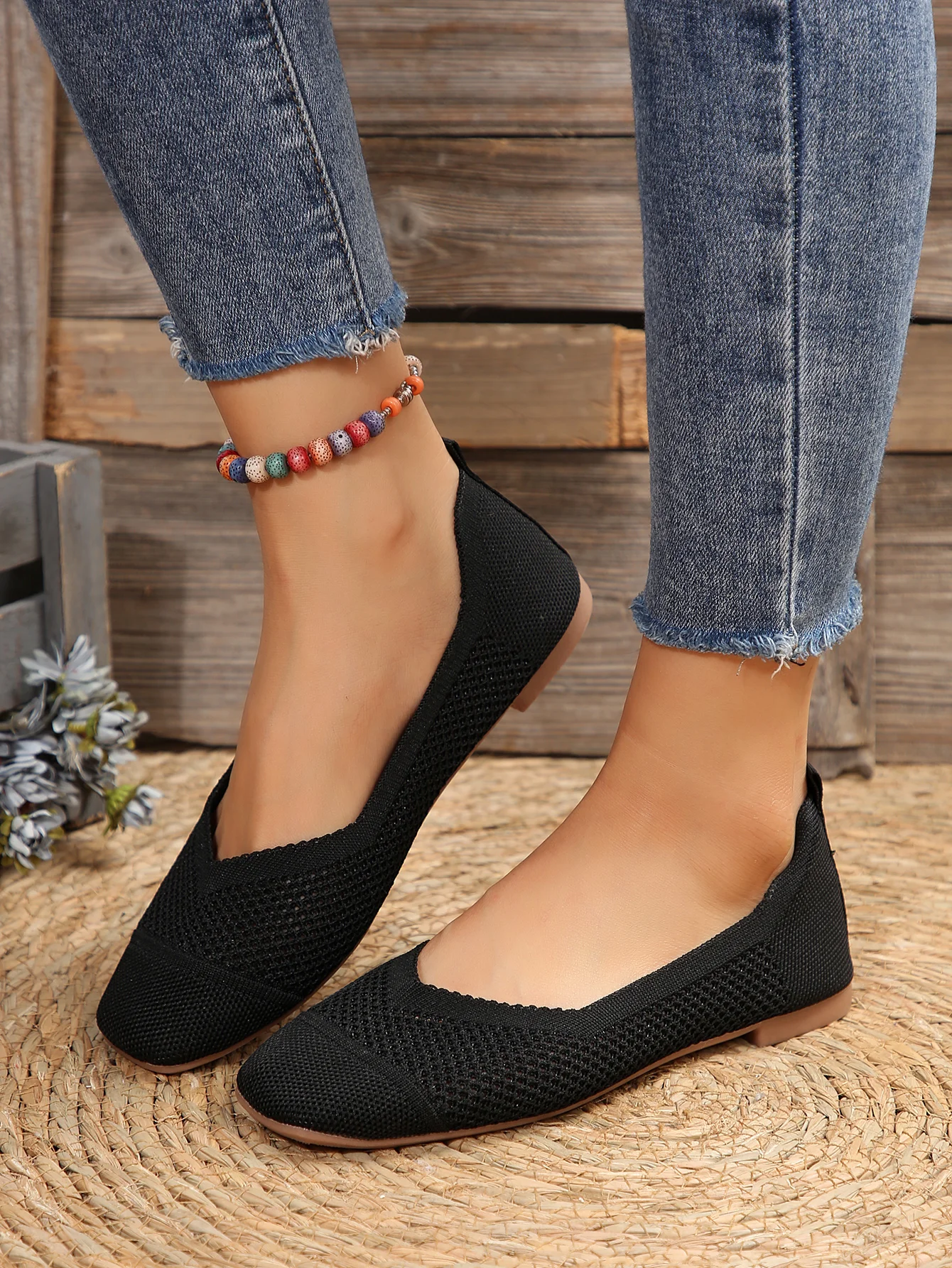 All Season Ethnic Mesh Fabric Casual Shallow Shoes