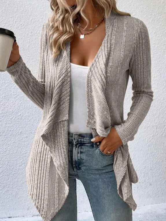 Shawl Collar Loose Knitted Casual Kimono