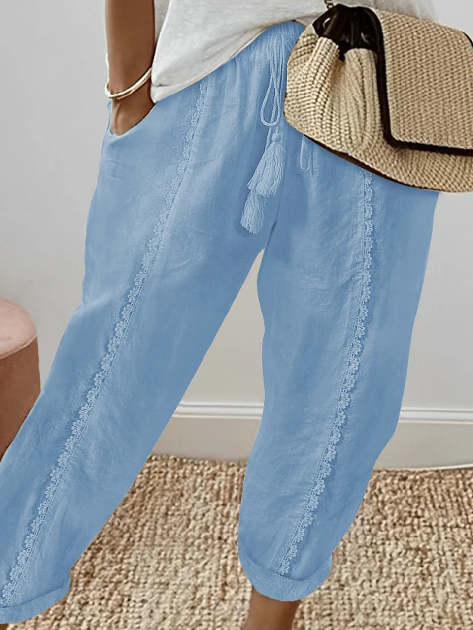 Loose Plain Casual Pants