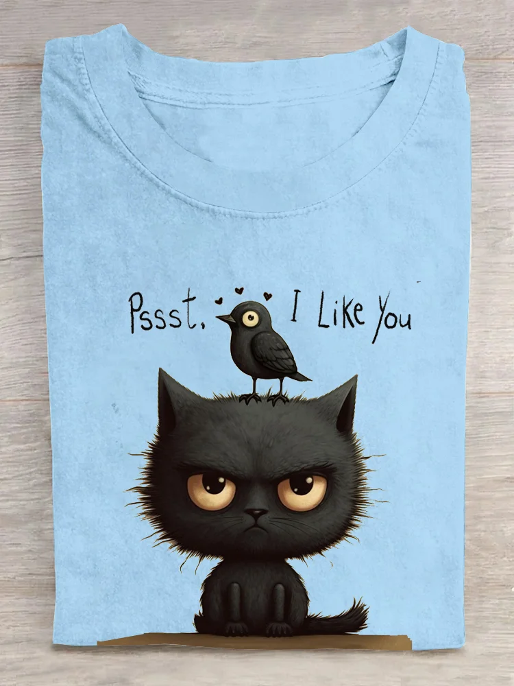 Cotton Loose Cat Casual T-Shirt