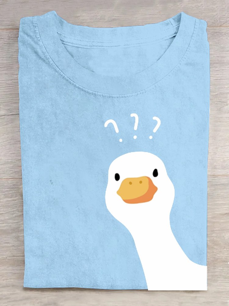 Duck Crew Neck Loose Casual T-Shirt