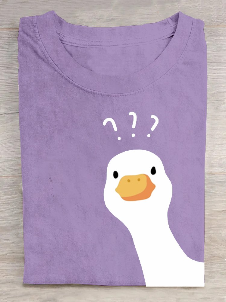 Duck Crew Neck Loose Casual T-Shirt