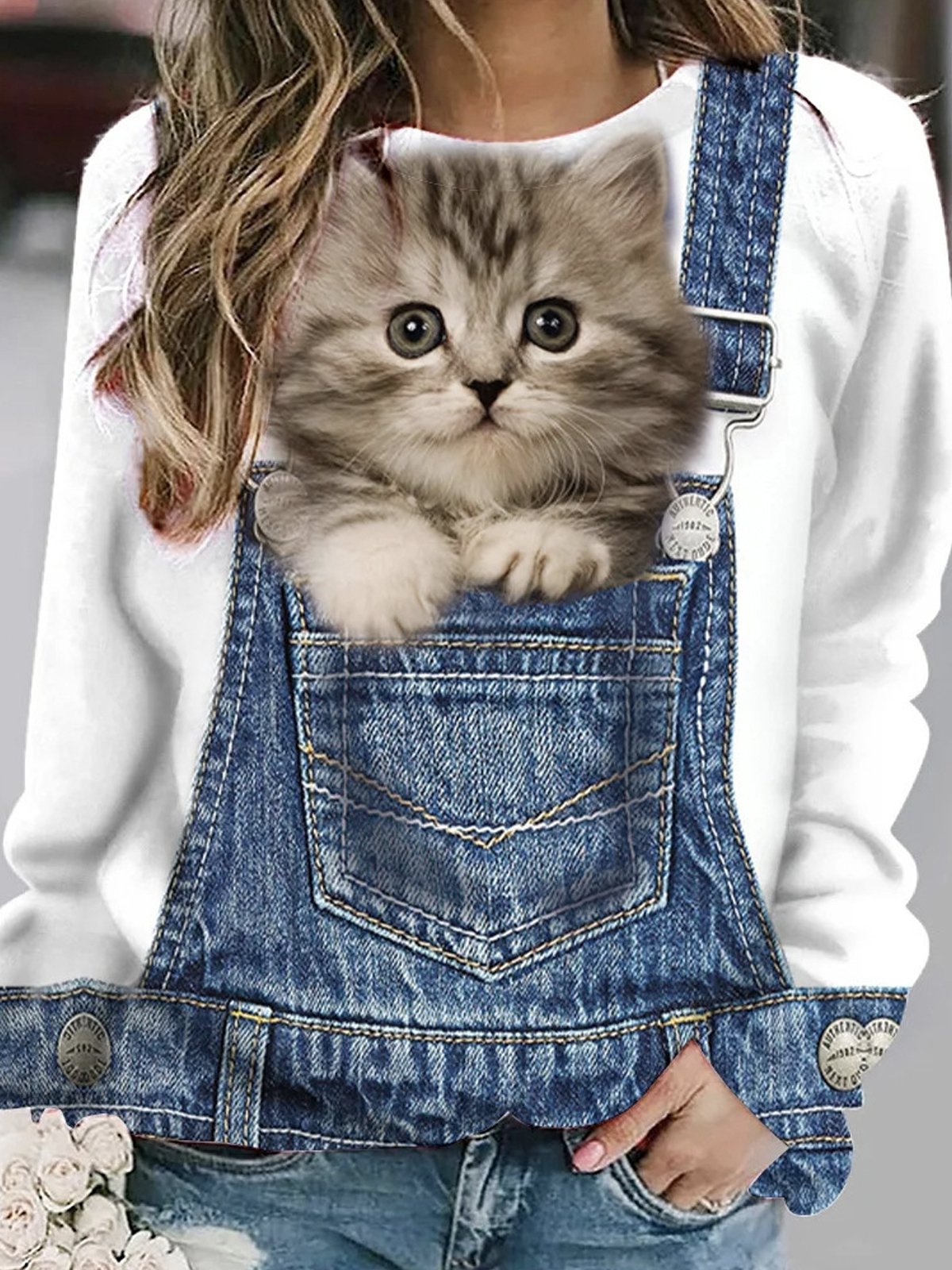 Loose Cat Casual Sweatshirt