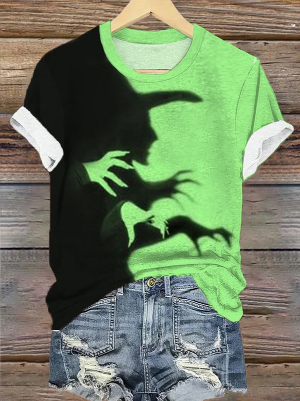 Jersey Casual Halloween Crew Neck T-Shirt