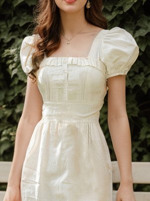 Plain Linen Vacation Dress