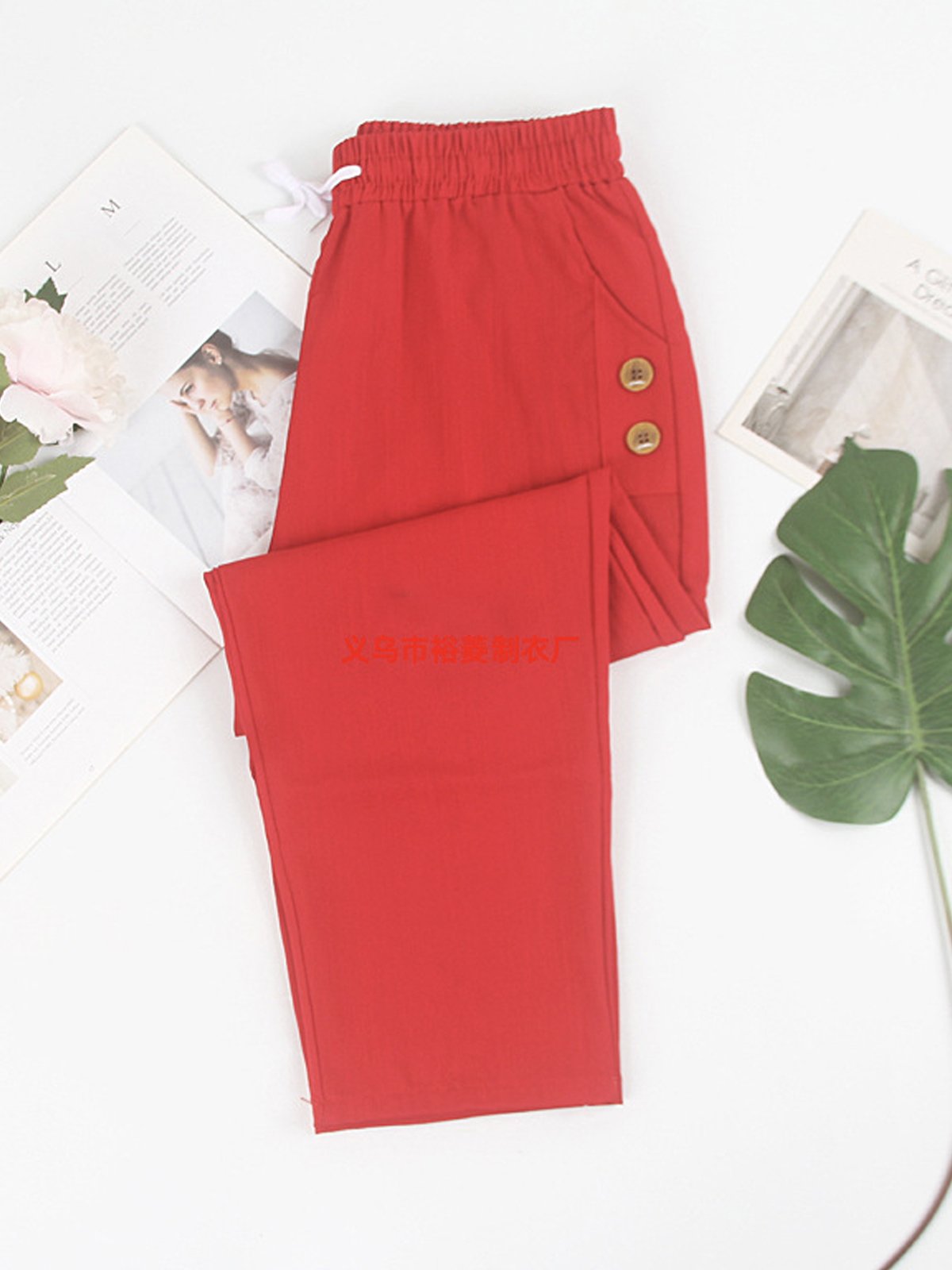 Plain Casual Loose Cotton Pants