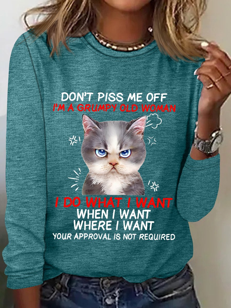 Don't Piss Me Offi'm A Grumpy Old Woman Long Sleeve Shirt