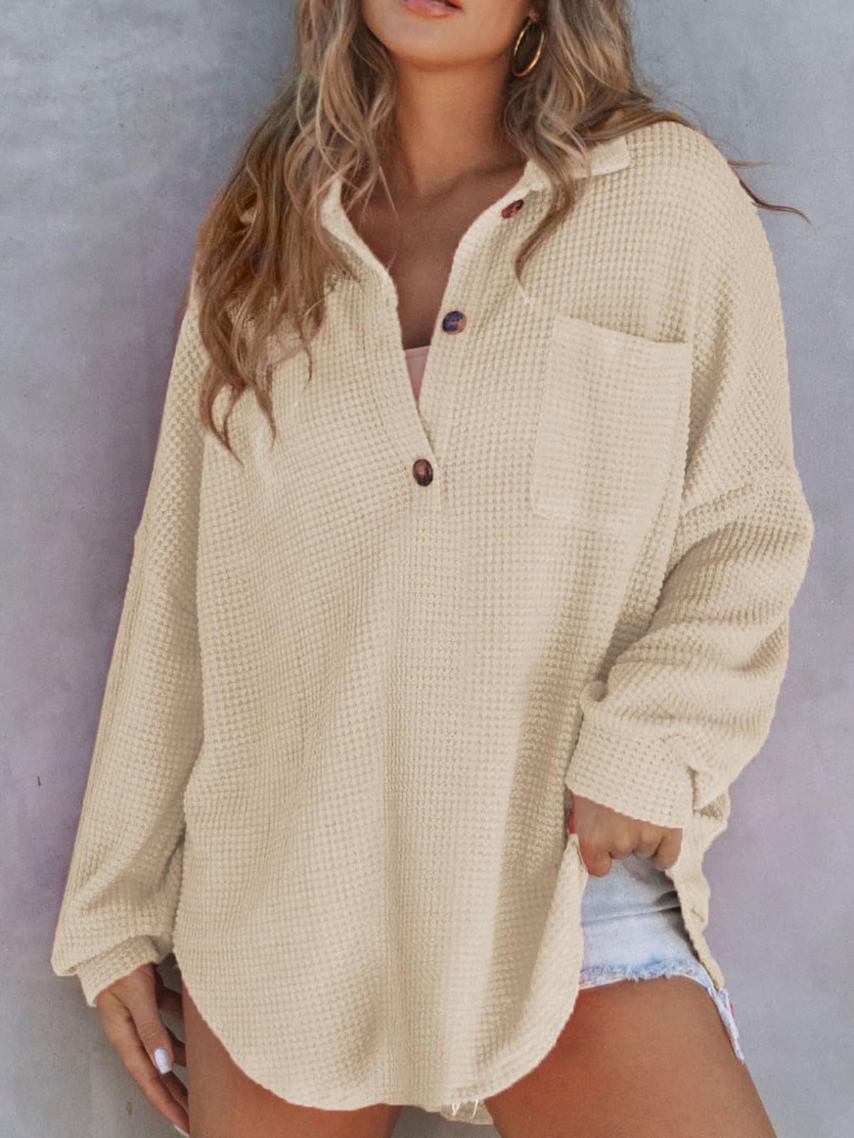 Casual Plain Sweatshirt